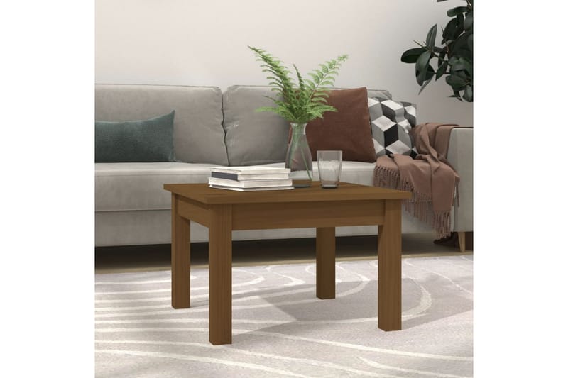beBasic sofabord 45x45x30 cm massivt fyrretræ gyldenbrun - Brun - Lampebord - Bakkebord & små borde