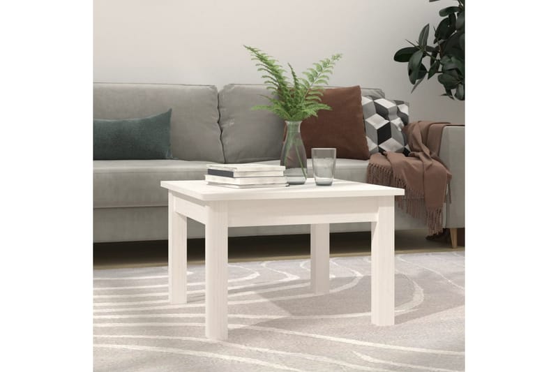 beBasic sofabord 45x45x30 cm massivt fyrretræ hvid - Hvid - Lampebord - Bakkebord & små borde