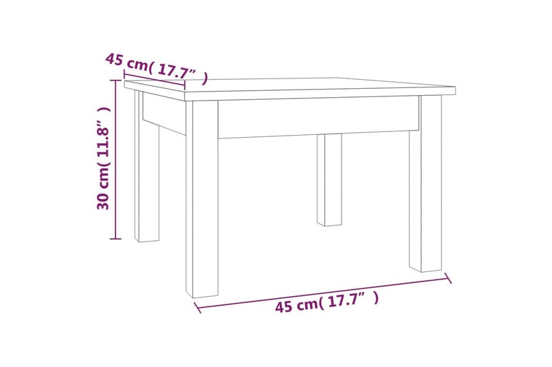 beBasic sofabord 45x45x30 cm massivt fyrretræ sort - Sort - Lampebord - Bakkebord & små borde