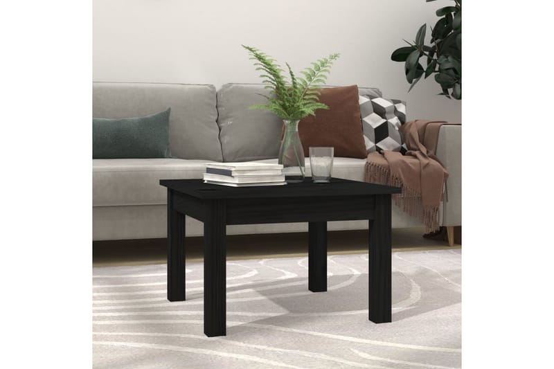 beBasic sofabord 45x45x30 cm massivt fyrretræ sort - Sort - Møbler - Borde - Aflastningsbord - Lampebord