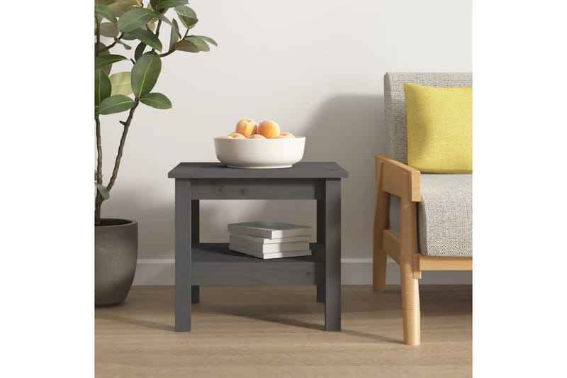 beBasic sofabord 45x45x40 cm massivt fyrretræ grå - GrÃ¥ - Lampebord - Bakkebord & små borde