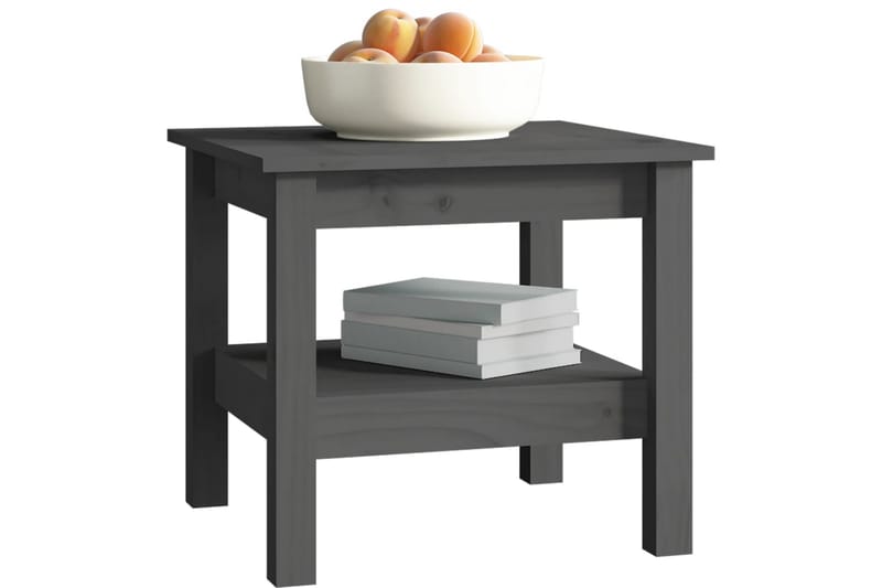 beBasic sofabord 45x45x40 cm massivt fyrretræ grå - GrÃ¥ - Møbler - Borde - Aflastningsbord - Lampebord