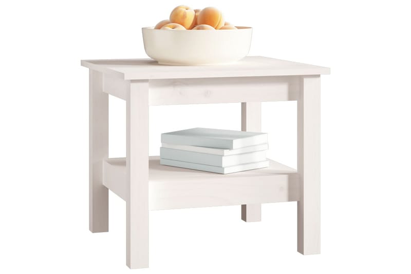 beBasic sofabord 45x45x40 cm massivt fyrretræ hvid - Hvid - Møbler - Borde - Aflastningsbord - Lampebord