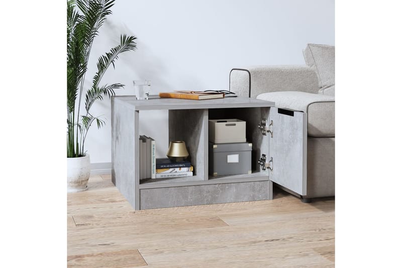 beBasic sofabord 50x50x36 cm konstrueret træ betongrå - GrÃ¥ - Lampebord - Bakkebord & små borde
