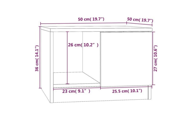 beBasic sofabord 50x50x36 cm konstrueret træ brun egetræ - Brun - Møbler - Borde - Aflastningsbord - Lampebord