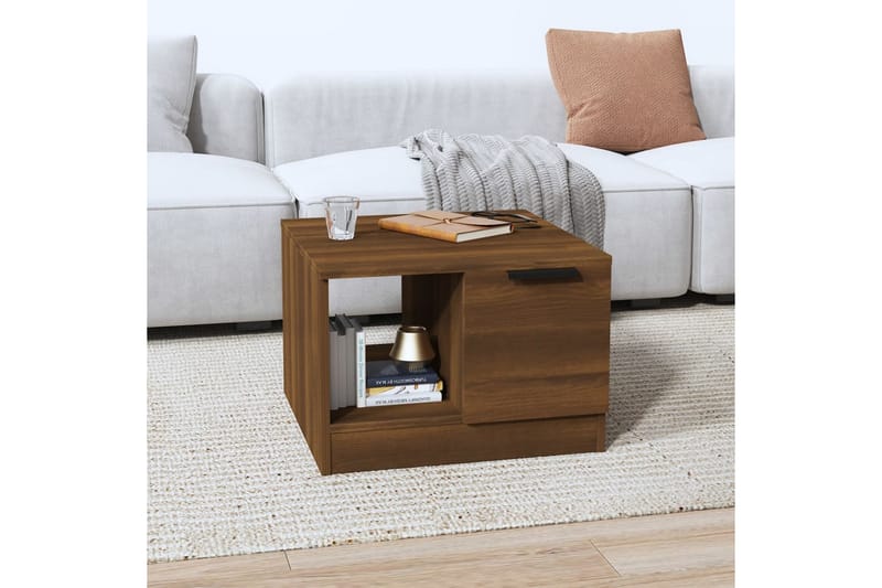 beBasic sofabord 50x50x36 cm konstrueret træ brun egetræ - Brun - Møbler - Borde - Aflastningsbord - Lampebord