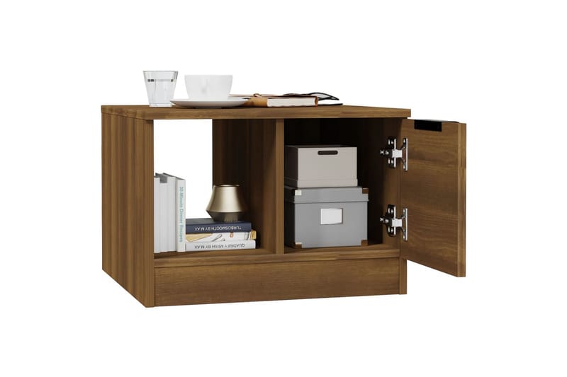 beBasic sofabord 50x50x36 cm konstrueret træ brun egetræ - Brun - Møbler - Borde - Aflastningsbord - Lampebord