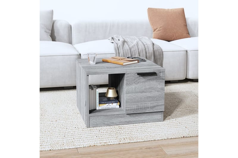 beBasic sofabord 50x50x36 cm konstrueret træ grå sonoma-eg - GrÃ¥ - Møbler - Borde - Aflastningsbord - Lampebord