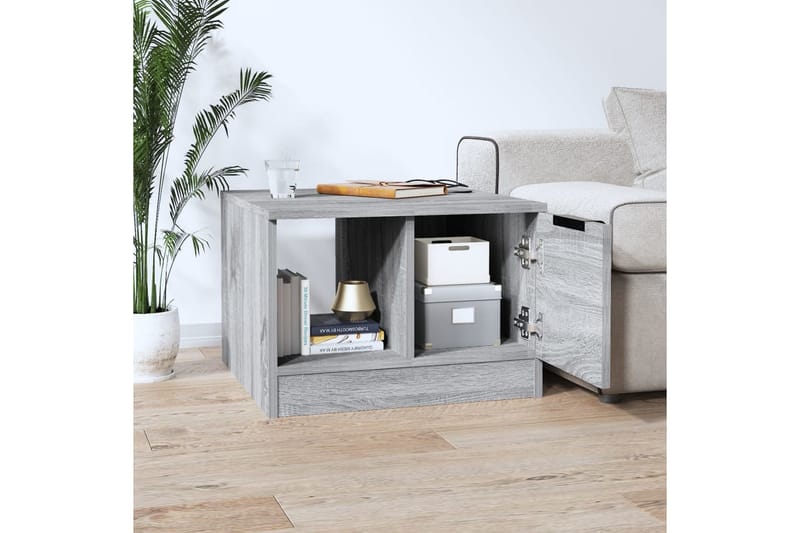 beBasic sofabord 50x50x36 cm konstrueret træ grå sonoma-eg - GrÃ¥ - Møbler - Borde - Aflastningsbord - Lampebord