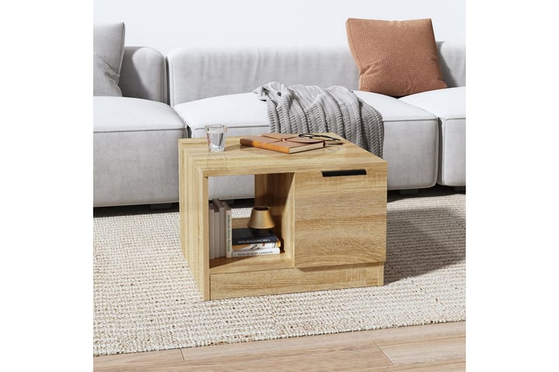 beBasic sofabord 50x50x36 cm konstrueret træ sonoma-eg - Brun - Lampebord - Bakkebord & små borde