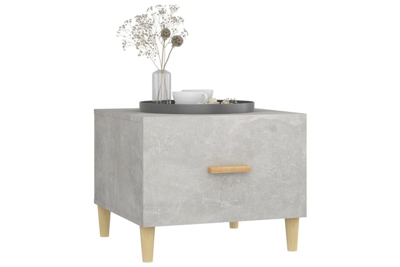 beBasic sofabord 50x50x40 cm konstrueret træ betongrå - GrÃ¥ - Møbler - Borde - Aflastningsbord - Lampebord
