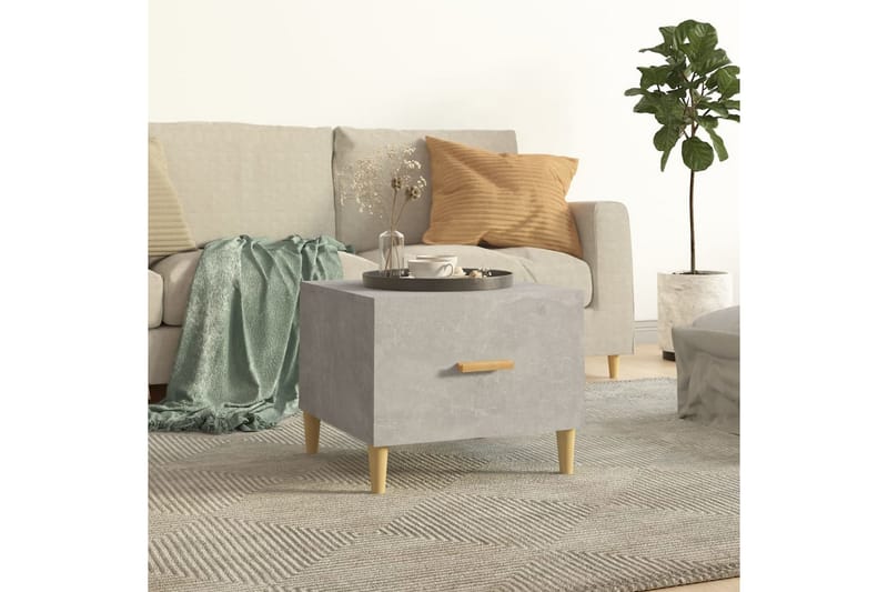 beBasic sofabord 50x50x40 cm konstrueret træ betongrå - GrÃ¥ - Møbler - Borde - Aflastningsbord - Lampebord