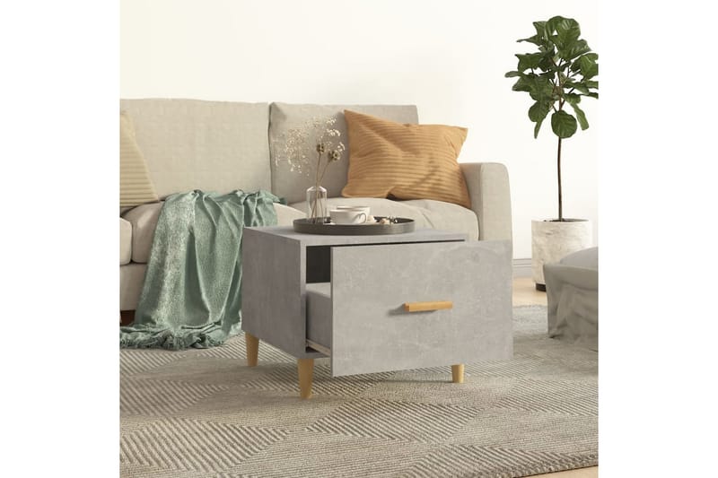 beBasic sofabord 50x50x40 cm konstrueret træ betongrå - GrÃ¥ - Møbler - Borde - Aflastningsbord - Lampebord