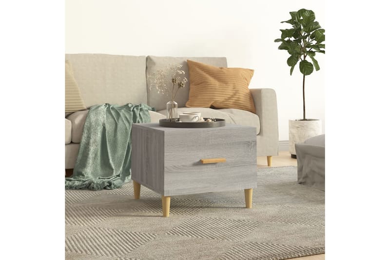 beBasic sofabord 50x50x40 cm konstrueret træ grå sonoma-eg - GrÃ¥ - Lampebord - Bakkebord & små borde