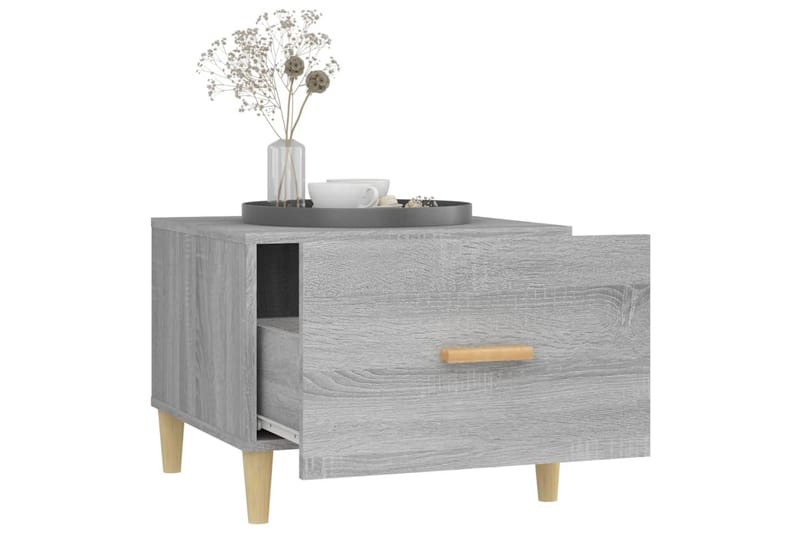 beBasic sofabord 50x50x40 cm konstrueret træ grå sonoma-eg - GrÃ¥ - Møbler - Borde - Aflastningsbord - Lampebord