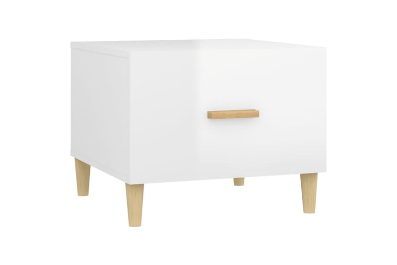 beBasic sofabord 50x50x40 cm konstrueret træ hvid højglans - Hvid - Møbler - Borde - Aflastningsbord - Lampebord