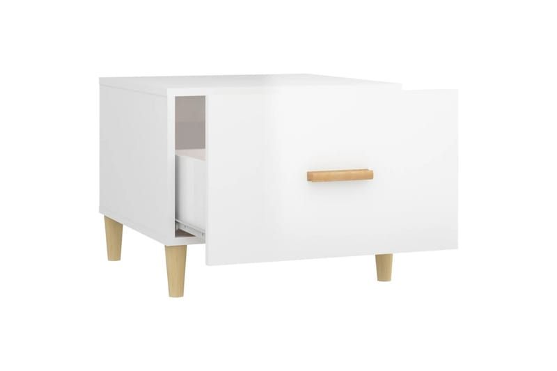 beBasic sofabord 50x50x40 cm konstrueret træ hvid højglans - Hvid - Møbler - Borde - Aflastningsbord - Lampebord