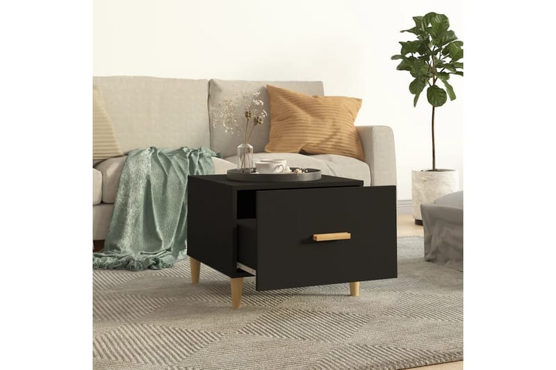 beBasic sofabord 50x50x40 cm konstrueret træ sort - Sort - Møbler - Borde - Aflastningsbord - Lampebord