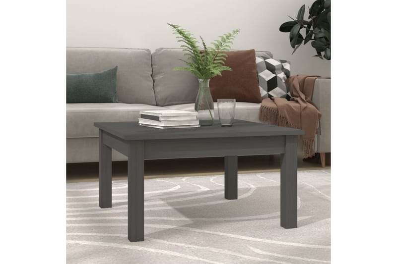 beBasic sofabord 55x55x30 cm massivt fyrretræ grå - GrÃ¥ - Lampebord - Bakkebord & små borde
