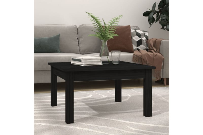 beBasic sofabord 55x55x30 cm massivt fyrretræ sort - Sort - Lampebord - Bakkebord & små borde