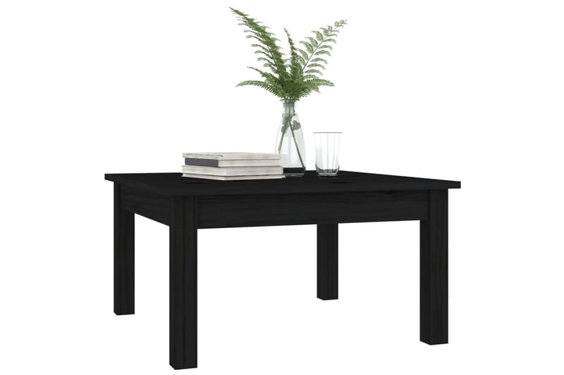 beBasic sofabord 55x55x30 cm massivt fyrretræ sort - Sort - Møbler - Borde - Aflastningsbord - Lampebord