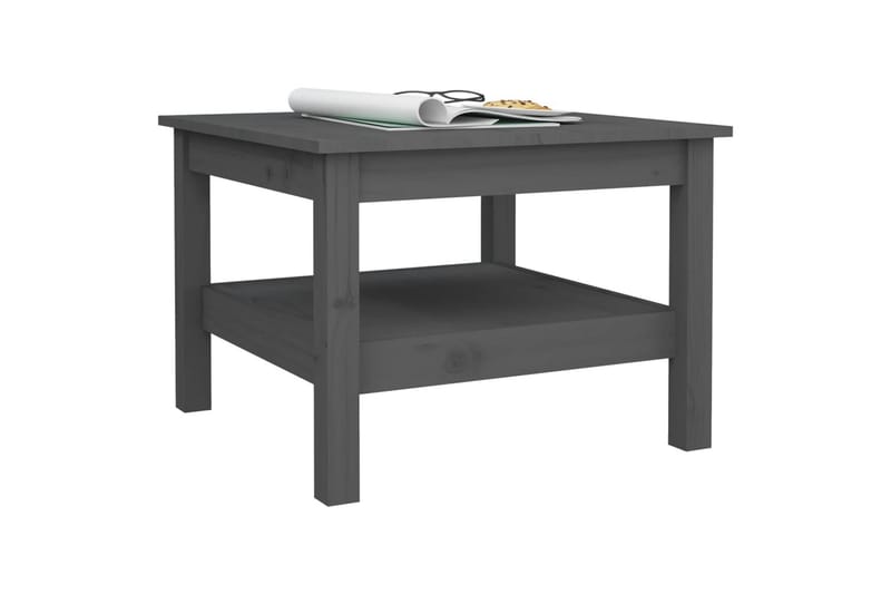 beBasic sofabord 55x55x40 cm massivt fyrretræ grå - GrÃ¥ - Lampebord - Bakkebord & små borde