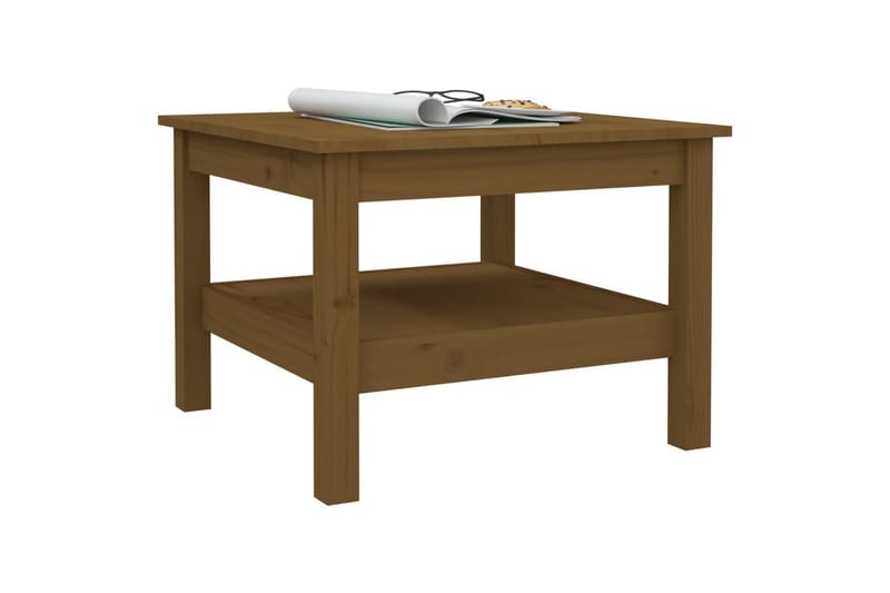 beBasic sofabord 55x55x40 cm massivt fyrretræ gyldenbrun - Brun - Møbler - Borde - Aflastningsbord - Lampebord
