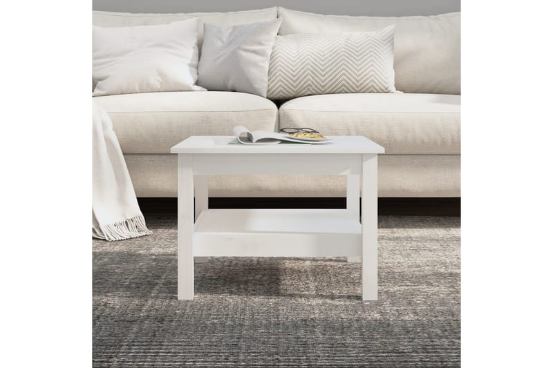 beBasic sofabord 55x55x40 cm massivt fyrretræ hvid - Hvid - Lampebord - Bakkebord & små borde