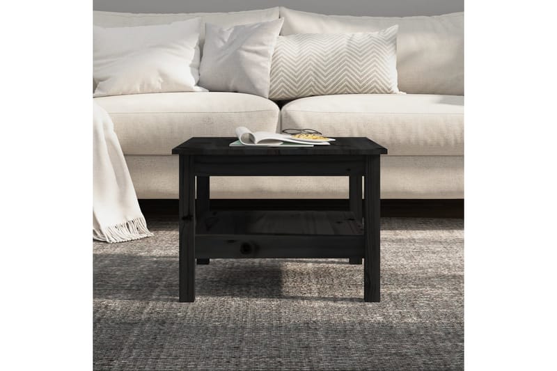 beBasic sofabord 55x55x40 cm massivt fyrretræ sort - Sort - Lampebord - Bakkebord & små borde