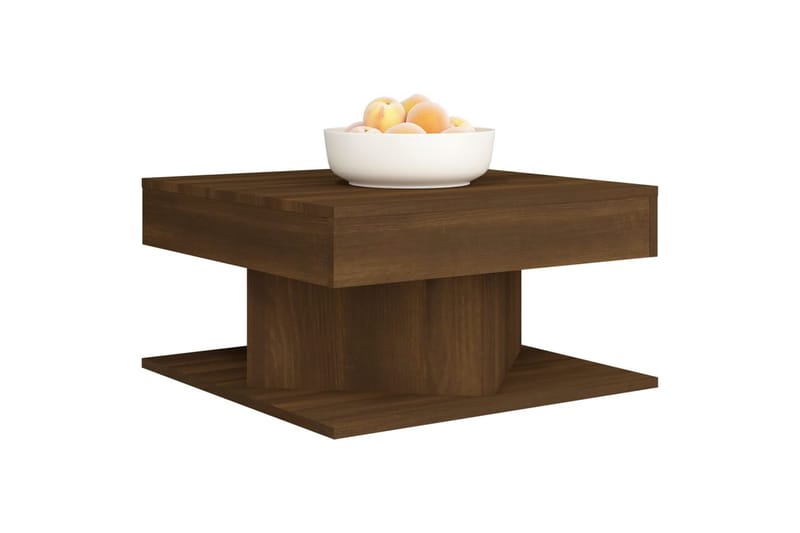 beBasic sofabord 57x57x30 cm konstrueret træ brun egetræsfarve - Brun - Møbler - Borde - Aflastningsbord - Lampebord