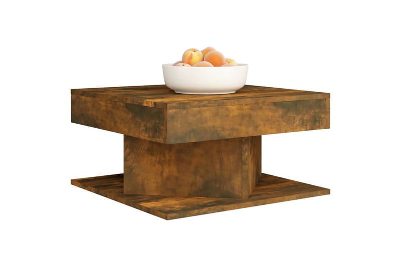beBasic sofabord 57x57x30 cm konstrueret træ røget egetræsfarve - Brun - Møbler - Borde - Aflastningsbord - Lampebord