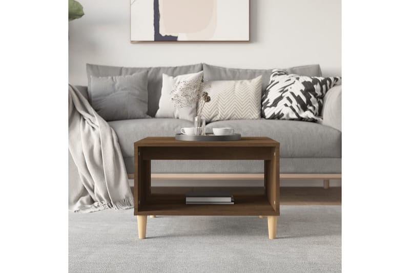 beBasic sofabord 60x40x50 cm konstrueret træ brun egetræsfarve - Brun - Lampebord - Bakkebord & små borde