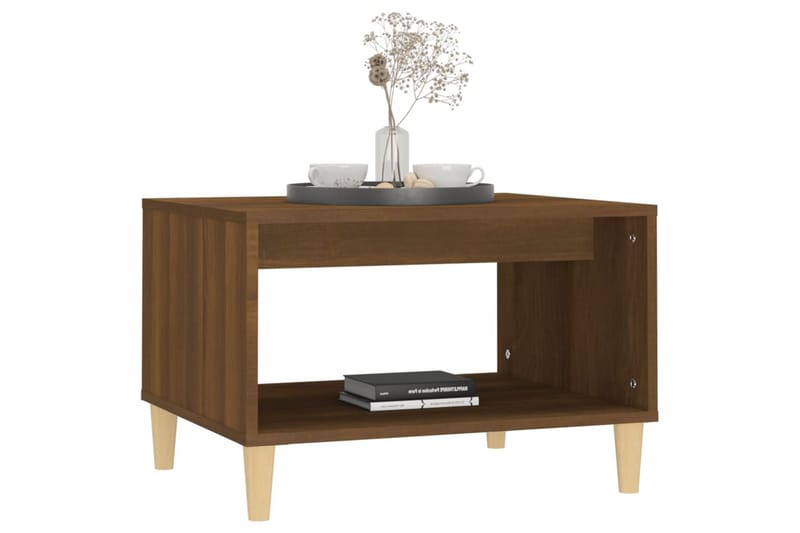 beBasic sofabord 60x40x50 cm konstrueret træ brun egetræsfarve - Brun - Møbler - Borde - Aflastningsbord - Lampebord