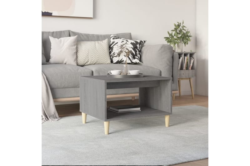 beBasic sofabord 60x40x50 cm konstrueret træ grå sonoma-eg - GrÃ¥ - Møbler - Borde - Aflastningsbord - Lampebord