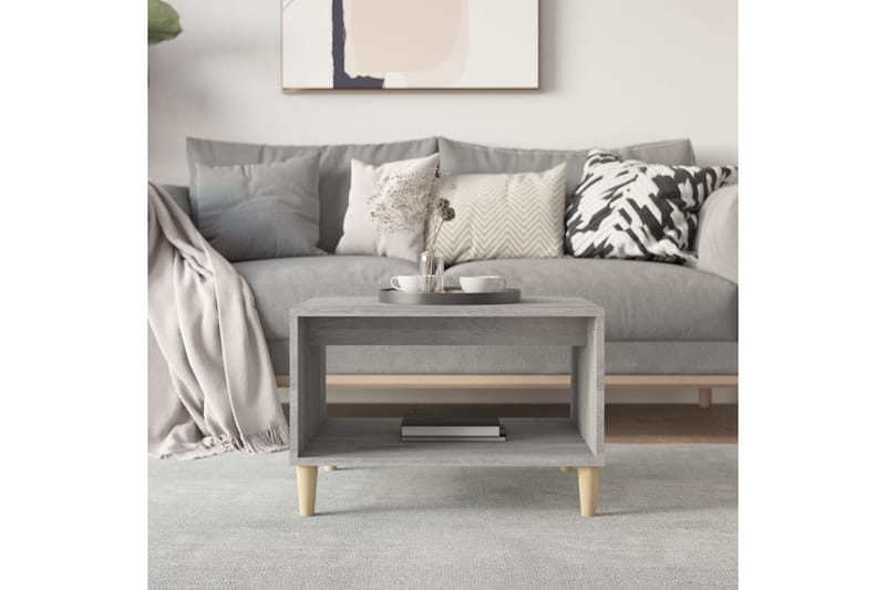 beBasic sofabord 60x40x50 cm konstrueret træ grå sonoma-eg - GrÃ¥ - Møbler - Borde - Aflastningsbord - Lampebord