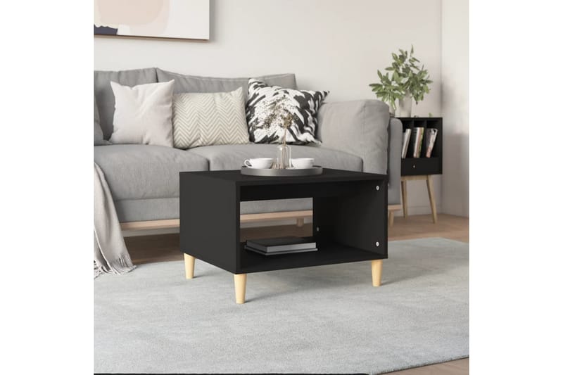 beBasic sofabord 60x40x50 cm konstrueret træ sort - Sort - Møbler - Borde - Aflastningsbord - Lampebord