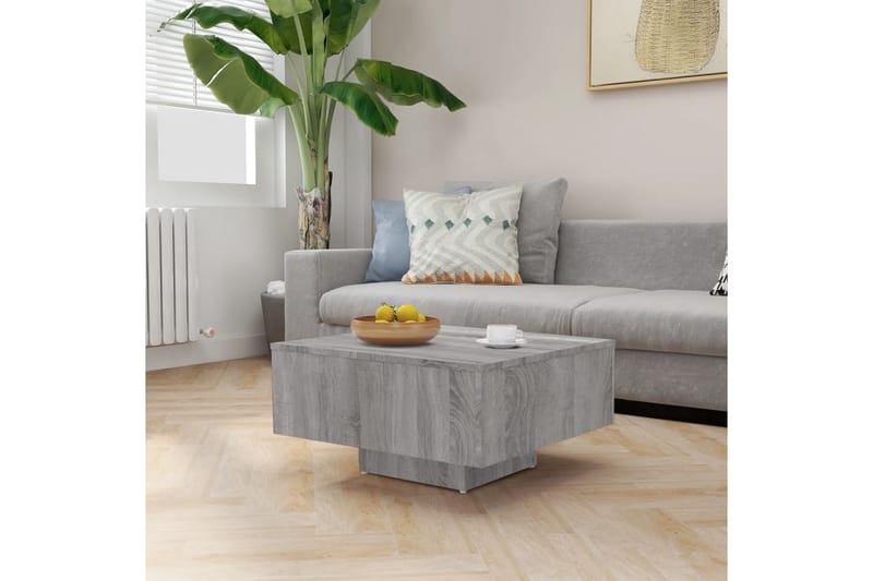 beBasic sofabord 60x60x31,5 cm konstrueret træ grå sonoma-eg - GrÃ¥ - Møbler - Borde - Aflastningsbord - Lampebord