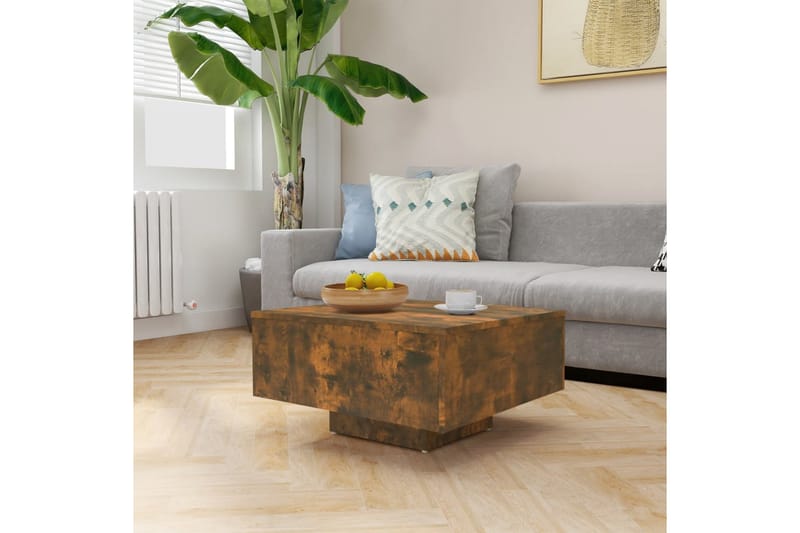 beBasic sofabord 60x60x31,5 cm konstrueret træ røget egetræsfarve - Brun - Lampebord - Bakkebord & små borde