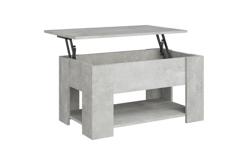 beBasic sofabord 79x49x41 cm konstrueret træ betongrå - GrÃ¥ - Møbler - Borde - Aflastningsbord - Lampebord