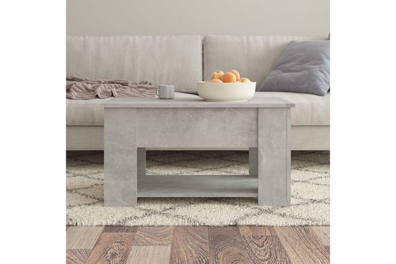 beBasic sofabord 79x49x41 cm konstrueret træ betongrå - GrÃ¥ - Møbler - Borde - Aflastningsbord - Lampebord