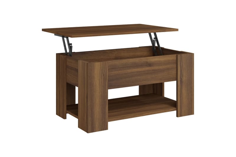 beBasic sofabord 79x49x41 cm konstrueret træ brun egetræsfarve - Brun - Møbler - Borde - Aflastningsbord - Lampebord