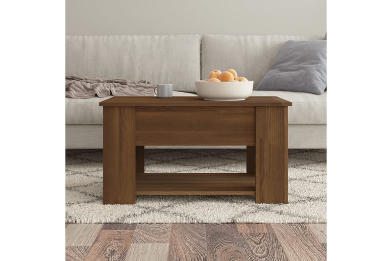 beBasic sofabord 79x49x41 cm konstrueret træ brun egetræsfarve - Brun - Møbler - Borde - Aflastningsbord - Lampebord