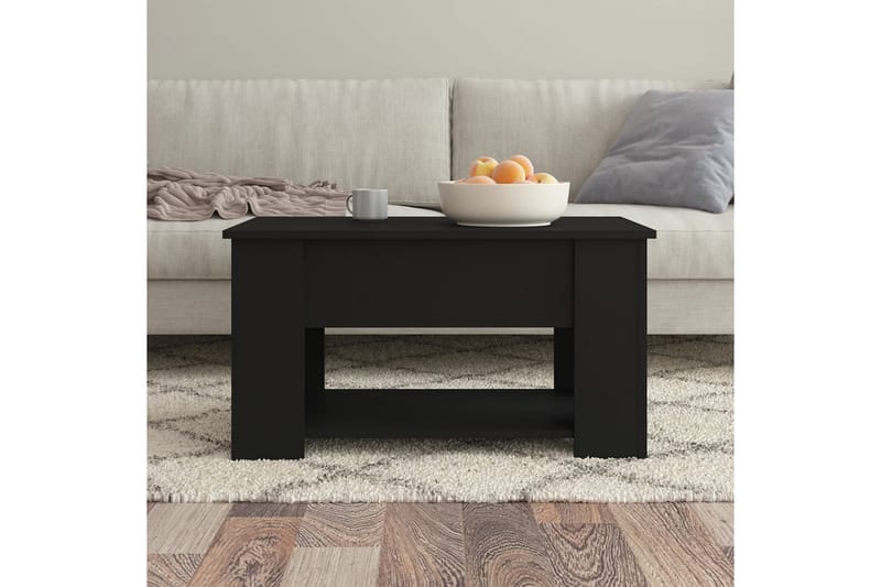 beBasic sofabord 79x49x41 cm konstrueret træ sort - Sort - Lampebord - Bakkebord & små borde