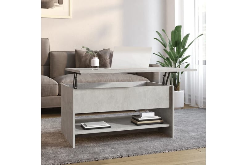 beBasic sofabord 80x50x40 cm konstrueret træ betongrå - GrÃ¥ - Lampebord - Bakkebord & små borde
