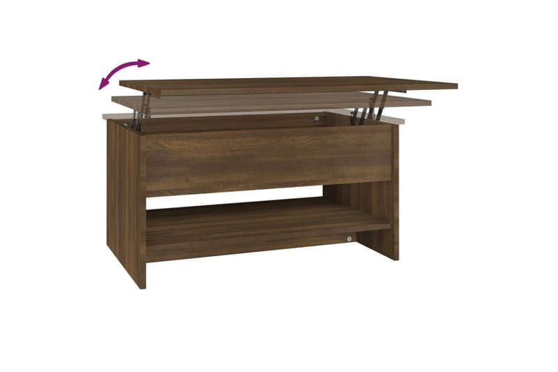 beBasic sofabord 80x50x40 cm konstrueret træ brun egetræsfarve - Brun - Lampebord - Bakkebord & små borde