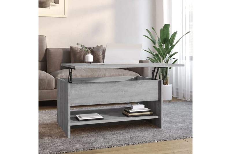 beBasic sofabord 80x50x40 cm konstrueret træ grå sonoma-eg - GrÃ¥ - Møbler - Borde - Aflastningsbord - Lampebord