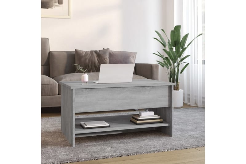 beBasic sofabord 80x50x40 cm konstrueret træ grå sonoma-eg - GrÃ¥ - Møbler - Borde - Aflastningsbord - Lampebord