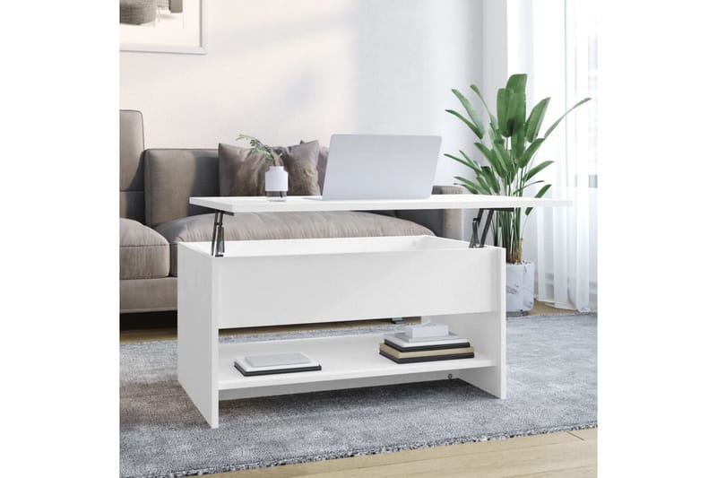 beBasic sofabord 80x50x40 cm konstrueret træ hvid - Hvid - Møbler - Borde - Aflastningsbord - Lampebord