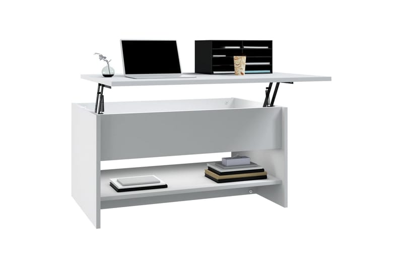 beBasic sofabord 80x50x40 cm konstrueret træ hvid - Hvid - Møbler - Borde - Aflastningsbord - Lampebord