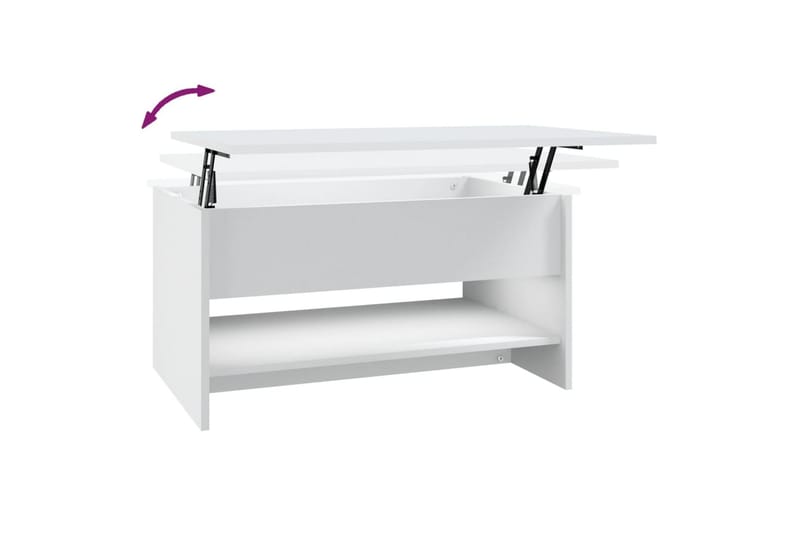 beBasic sofabord 80x50x40 cm konstrueret træ hvid - Hvid - Møbler - Borde - Aflastningsbord - Lampebord